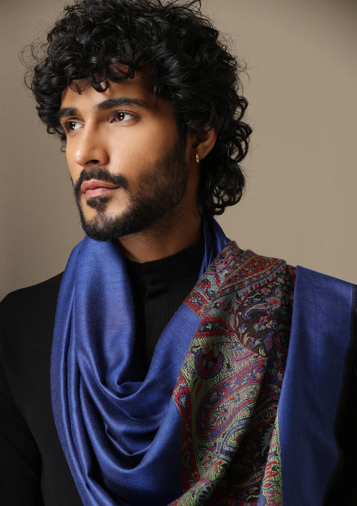 Dusala Royal Sapphire woven stole for Men &amp; Women