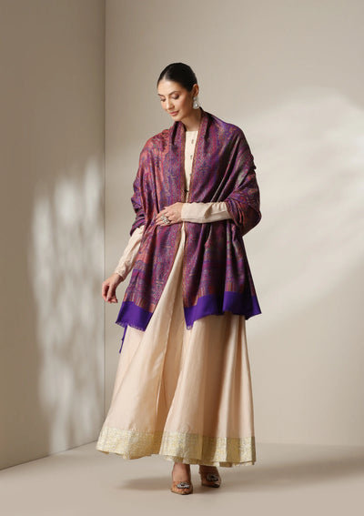Dusala Mystic Orchid woven Fine Wool Shawl