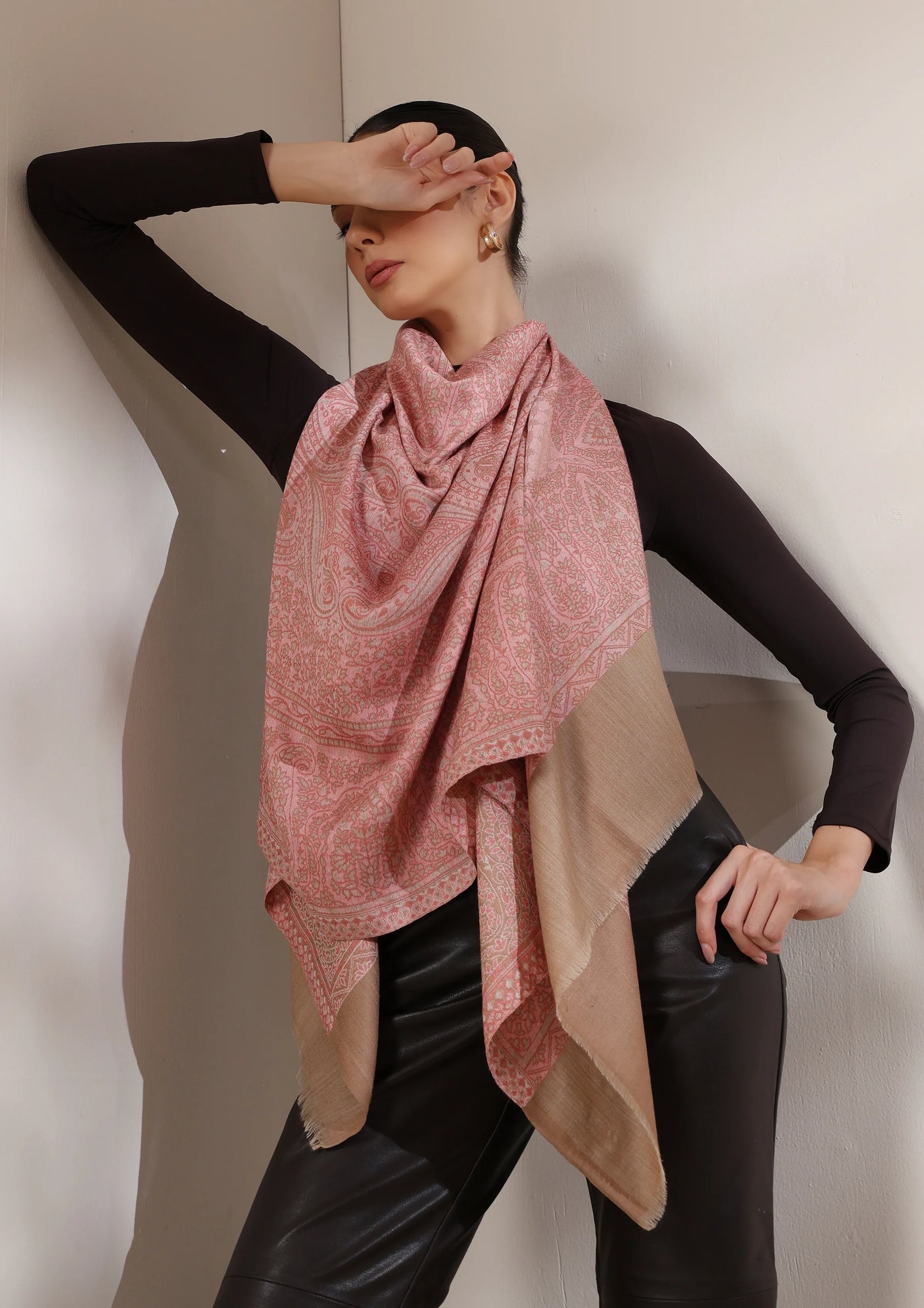 Dusala Blush woven stole