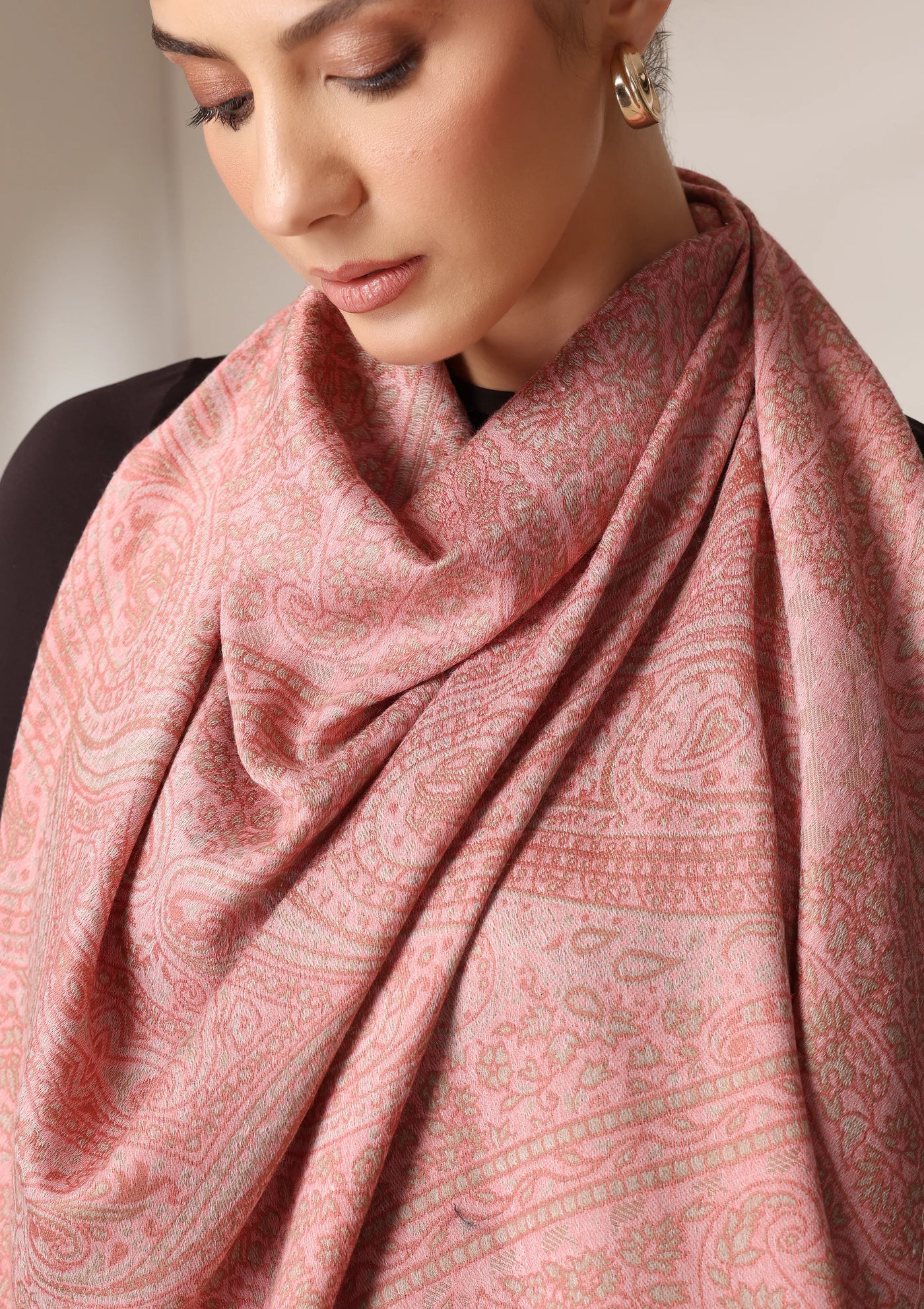 Dusala Blush woven stole