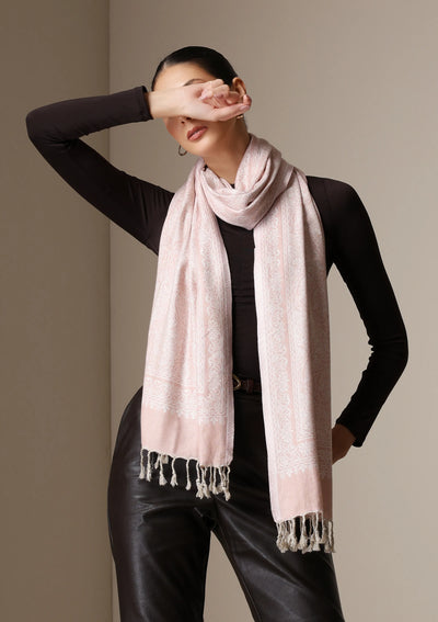 Dusala Blush Whisper woven stole