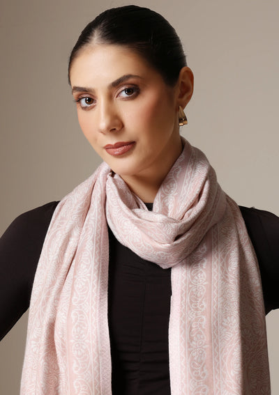 Dusala Blush Whisper woven stole