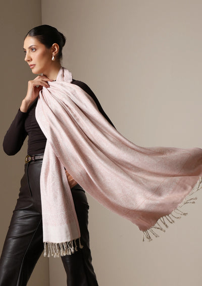 Dusala Blush Whisper woven stole