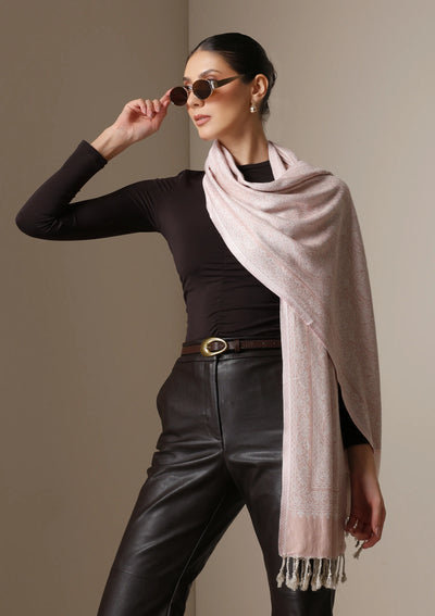 Dusala Blush Whisper woven stole