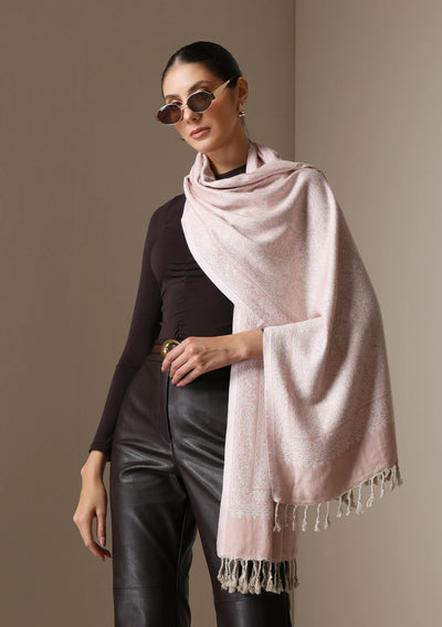 Dusala Blush Whisper woven stole