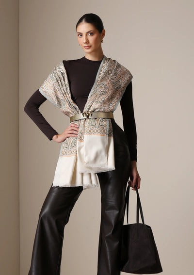 Dusala Ivory Grace woven Shawl