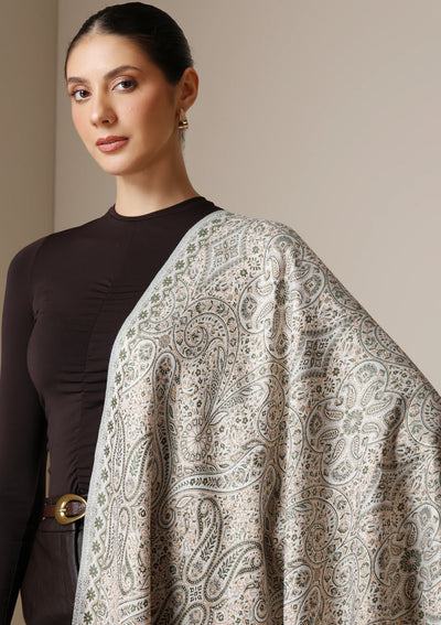Dusala Ivory Grace woven Shawl