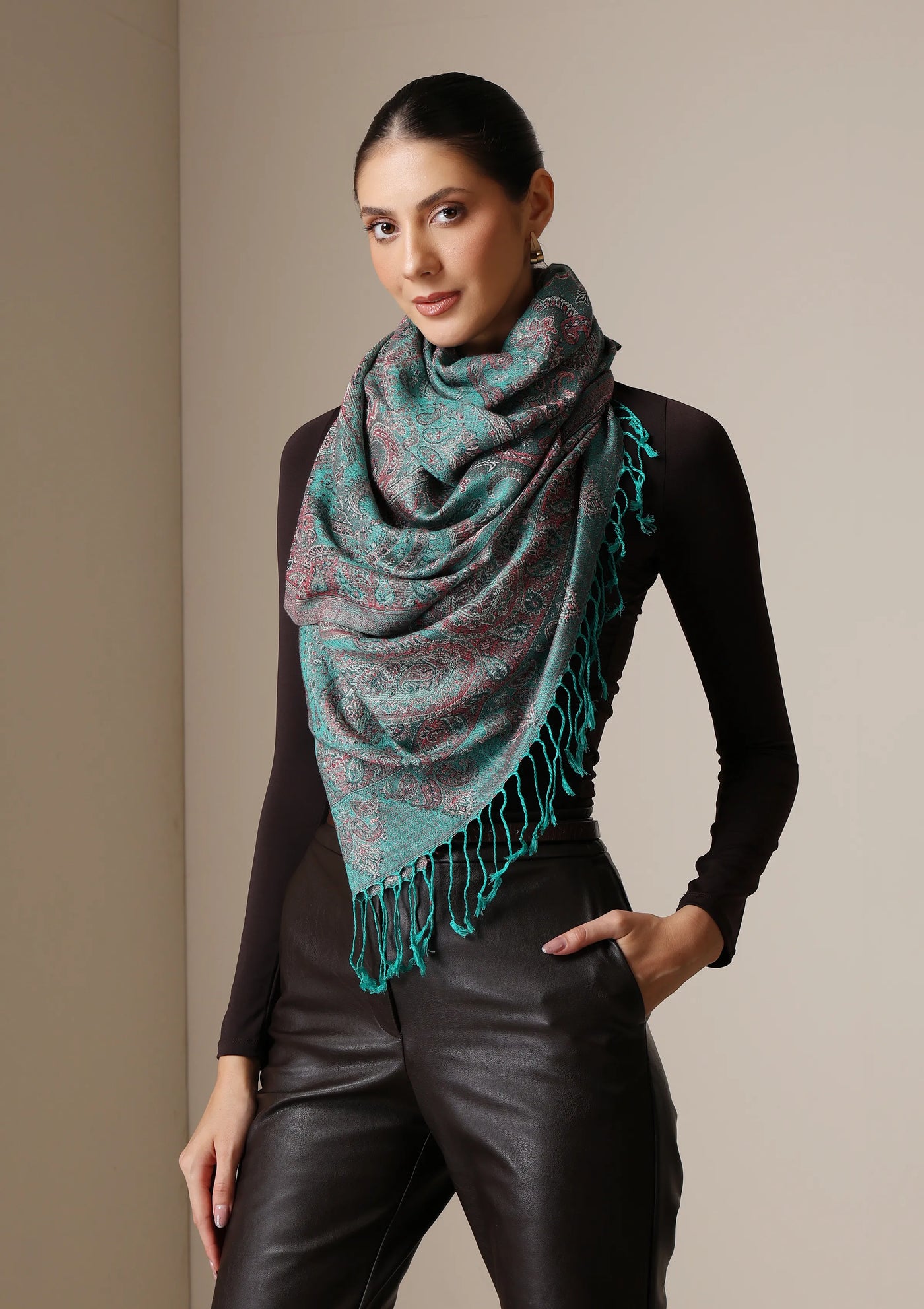 Dusala Mint Mirage woven stole