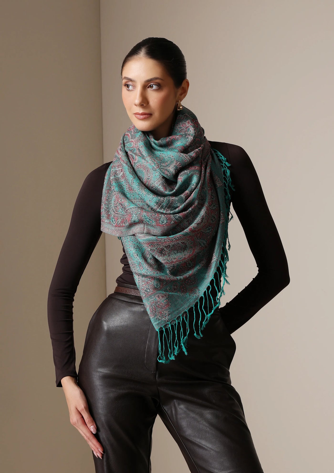 Dusala Mint Mirage woven stole