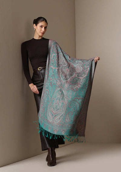 Dusala Mint Mirage woven stole