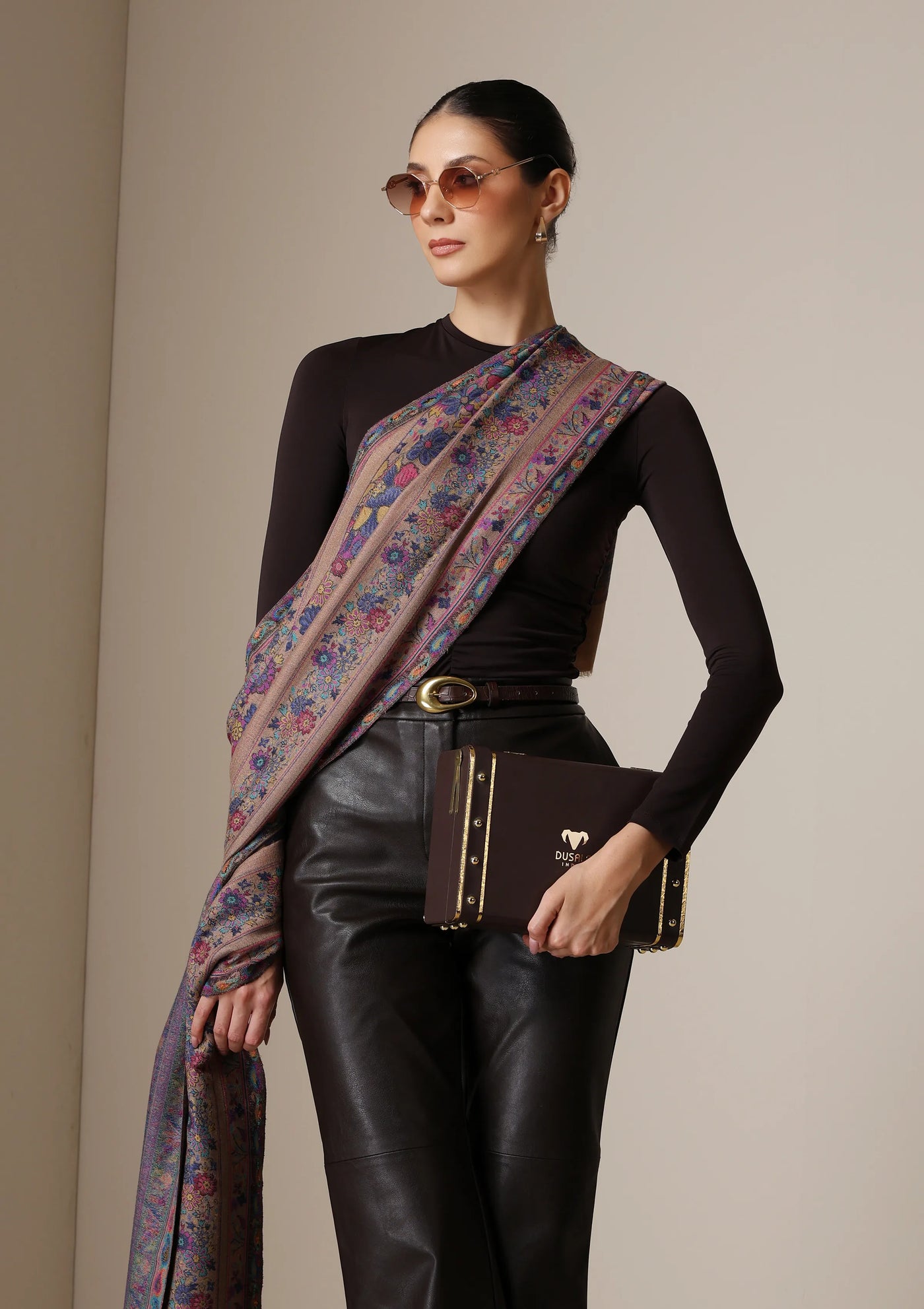 Dusala Vintage Bloom Fine Wool stole