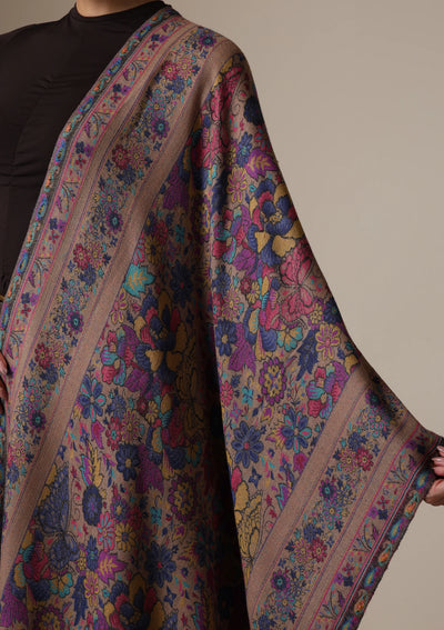 Dusala Vintage Bloom Fine Wool stole