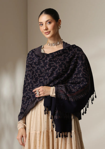 Dusala Midnight Blossom Fine Wool Shawl