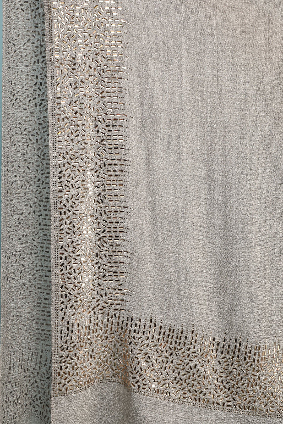 Pashmina Blend With Geometrical Mirror Work