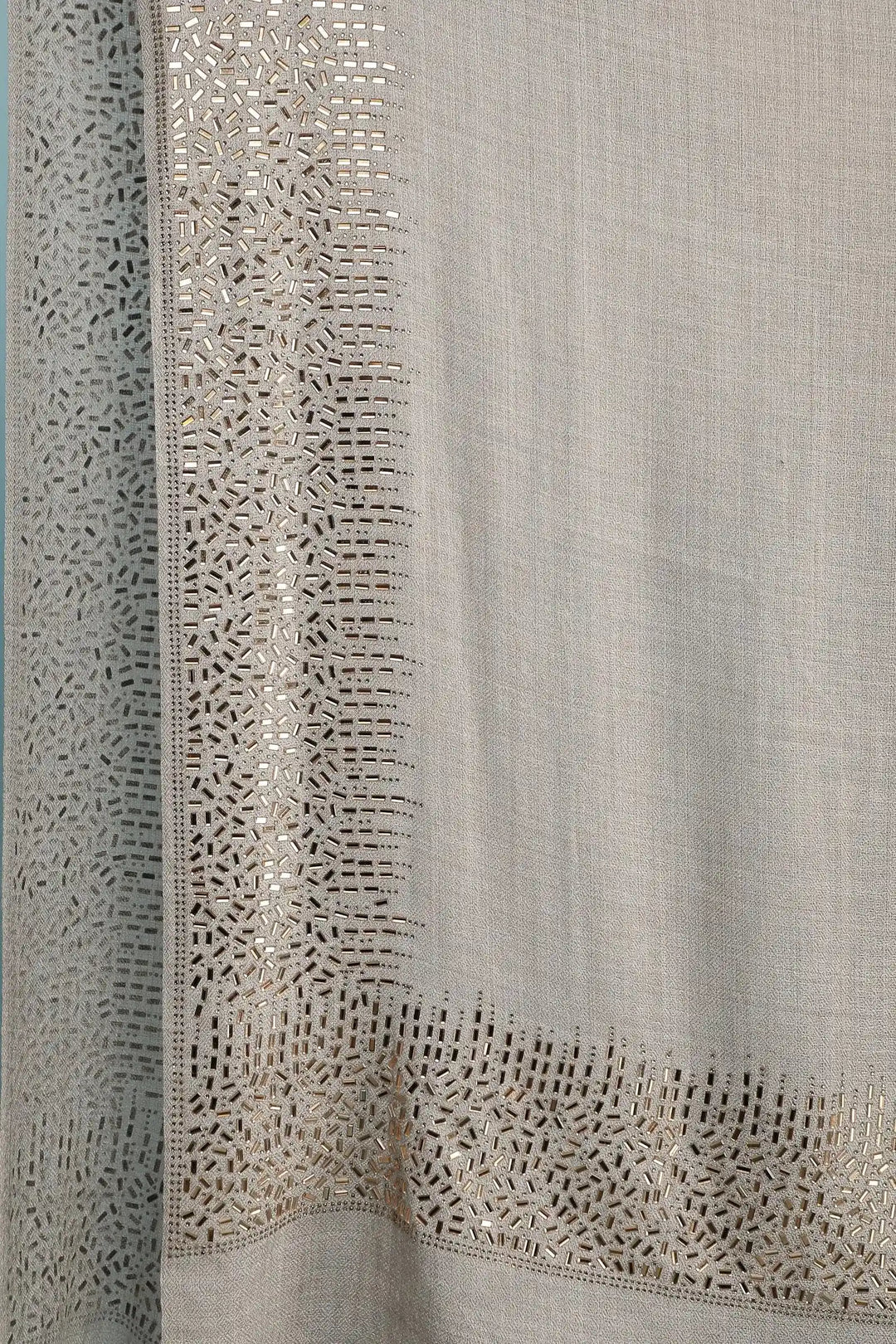 Pashmina Blend With Geometrical Mirror Work