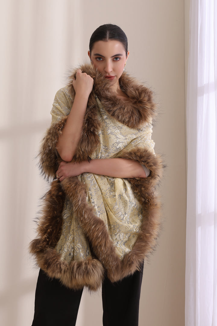 Sukhmani Gambhir In Pashmina Fur Border Stole