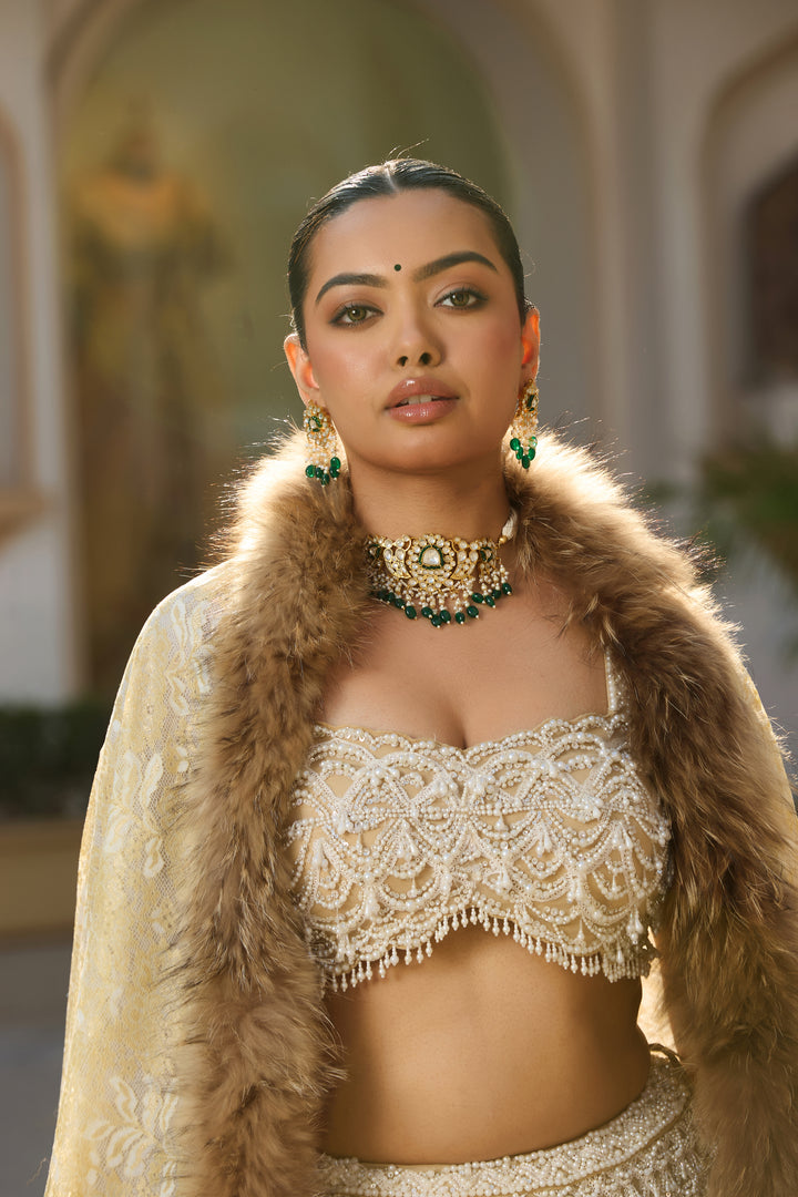 Sukhmani Gambhir In Pashmina Fur Border Stole