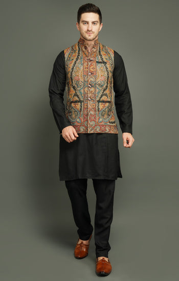 Paisley Vintage Mens' Waist Coat/Bandi