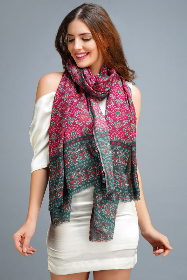 Cashmere Fine Wool In Kani Multicolor Design Stole