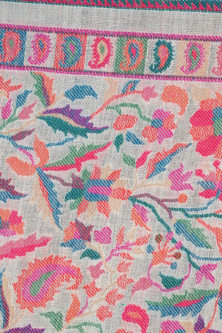 Cashmere Multicolor Kani Weave Fine Wool Shawl