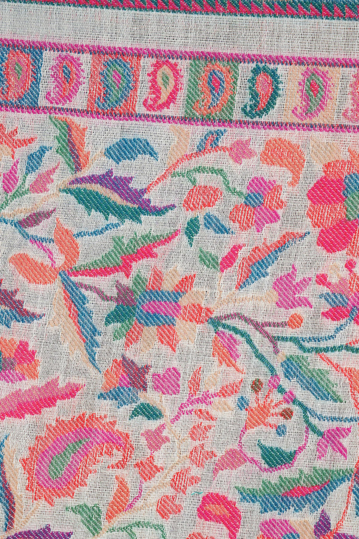 Cashmere Multicolor Kani Weave Fine Wool Shawl