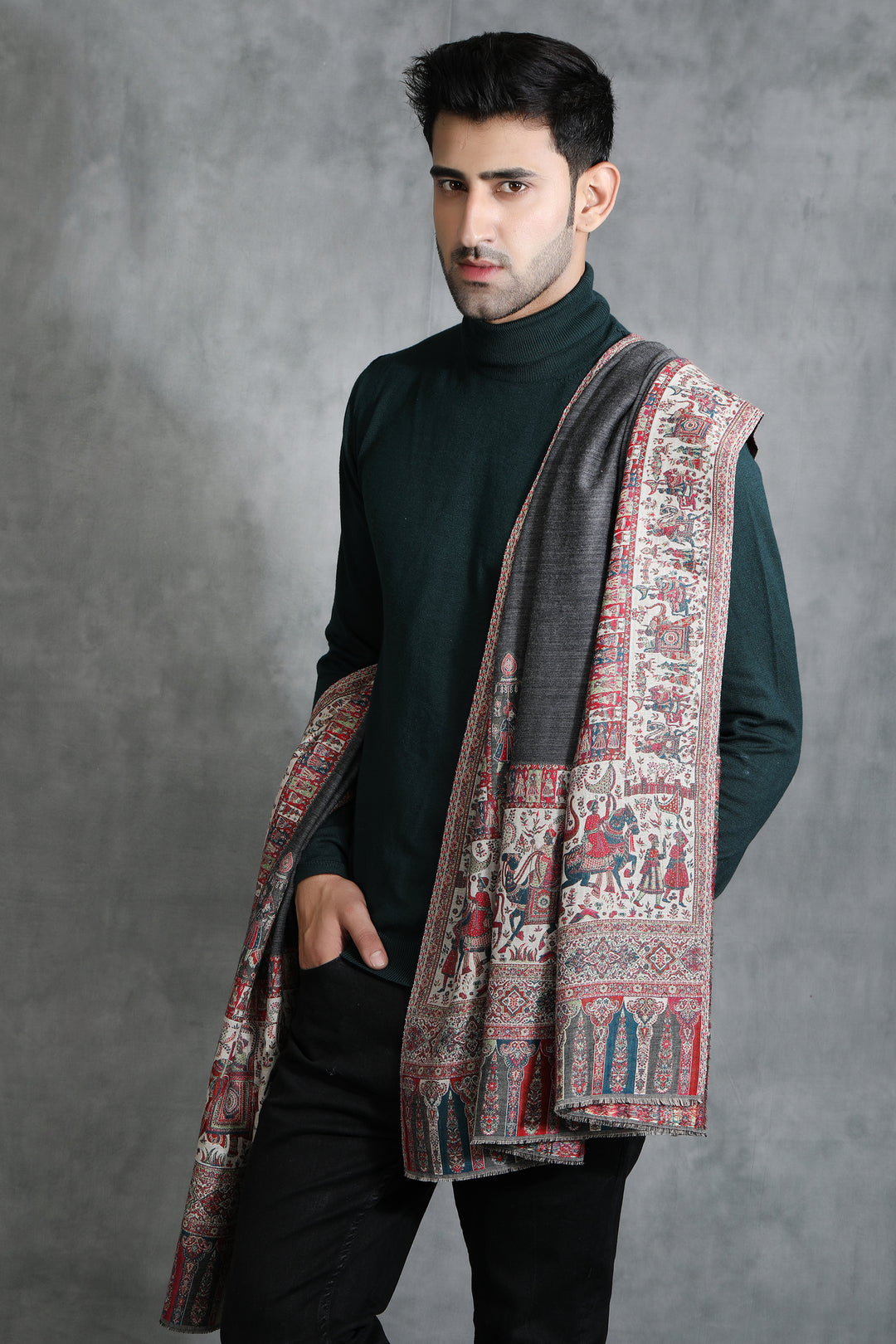 Pashmina Barat Design Shawl for Men