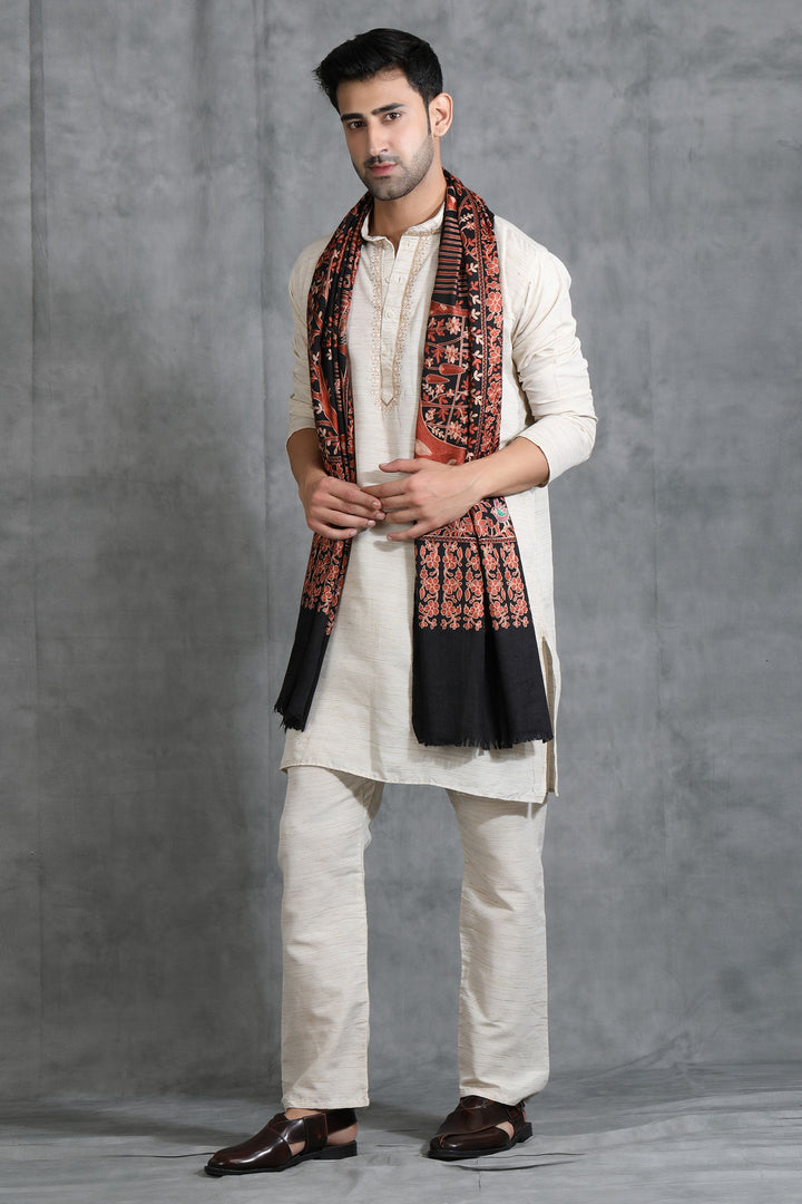 Cashmere Nalki Pinzra Design Stole