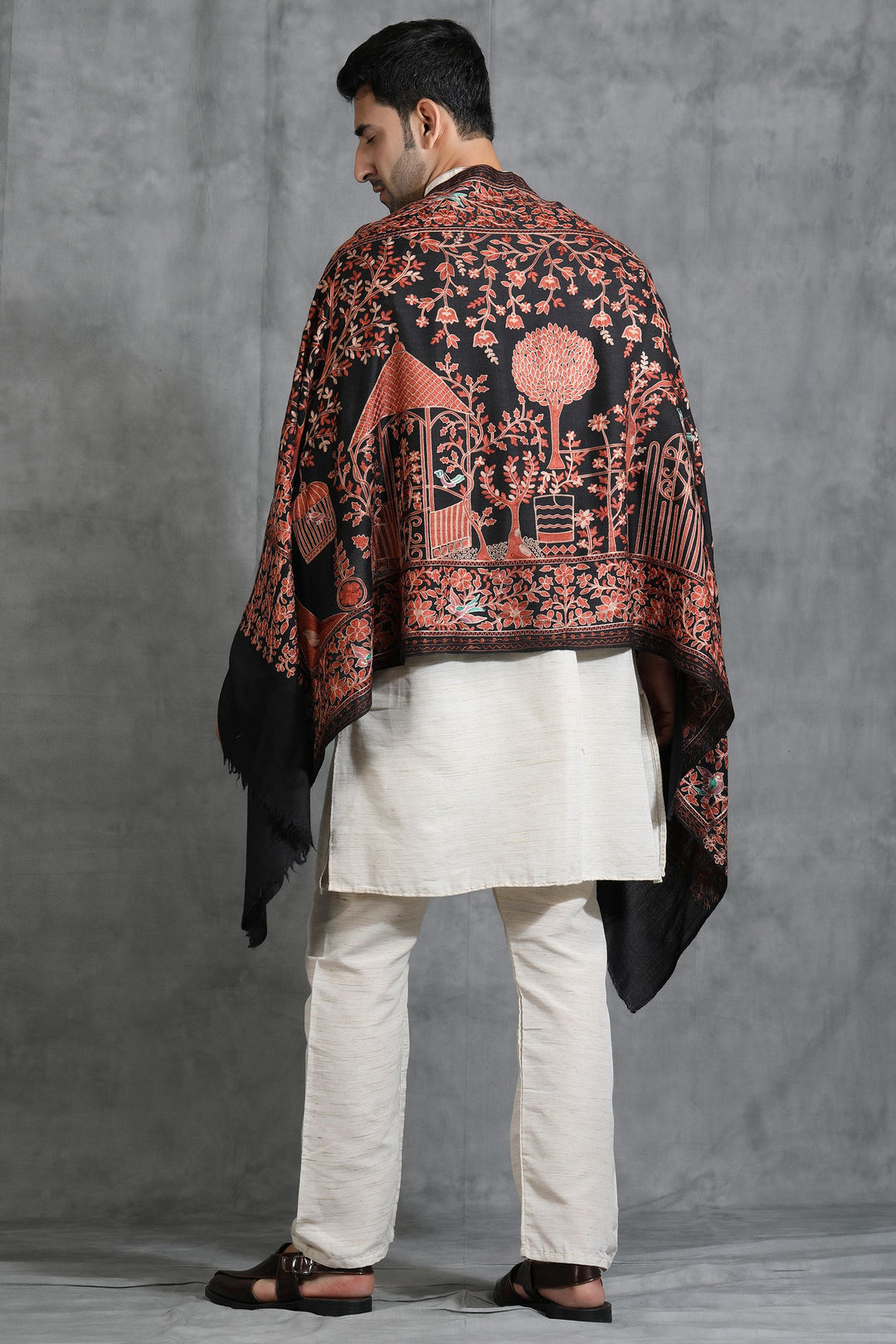 Cashmere Nalki Pinzra Design Stole