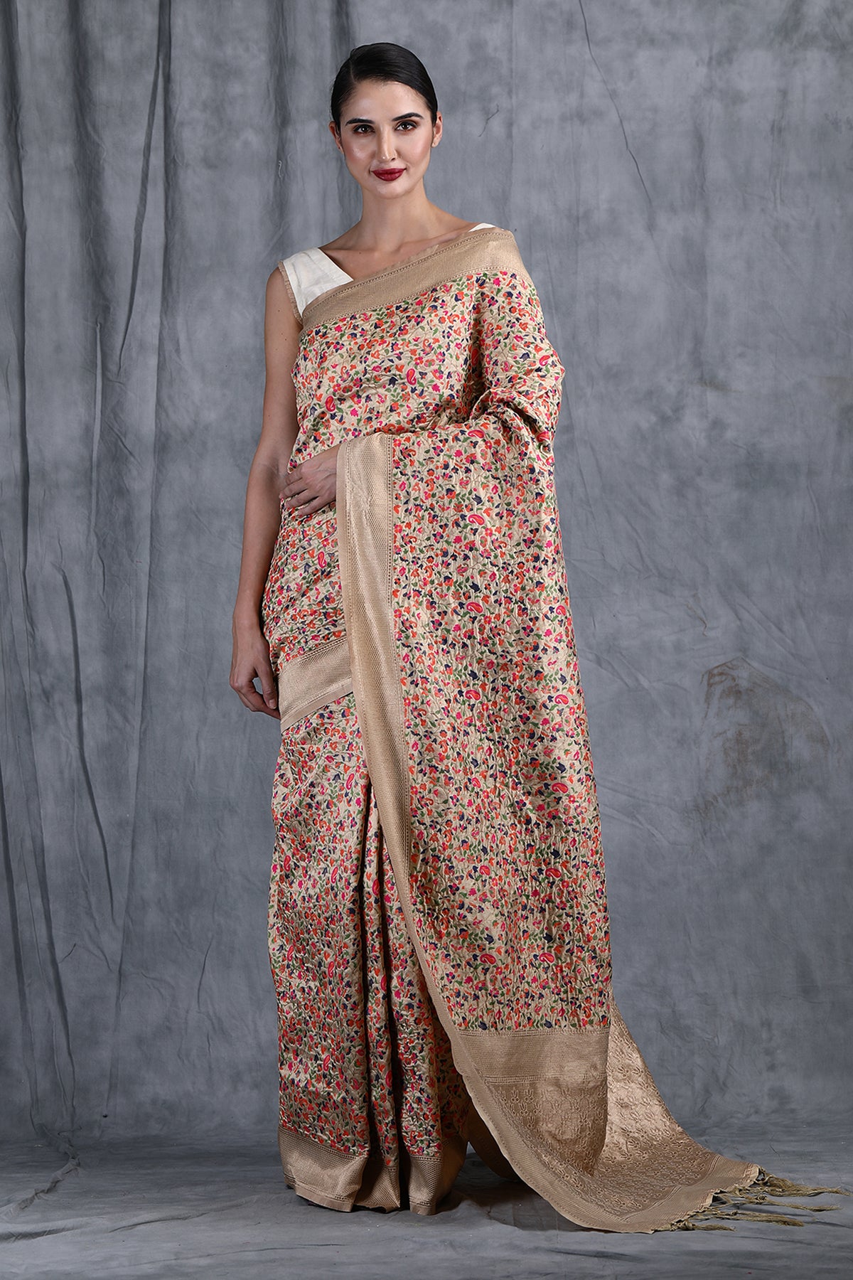 -  Akansha Pashmina Silk Saree