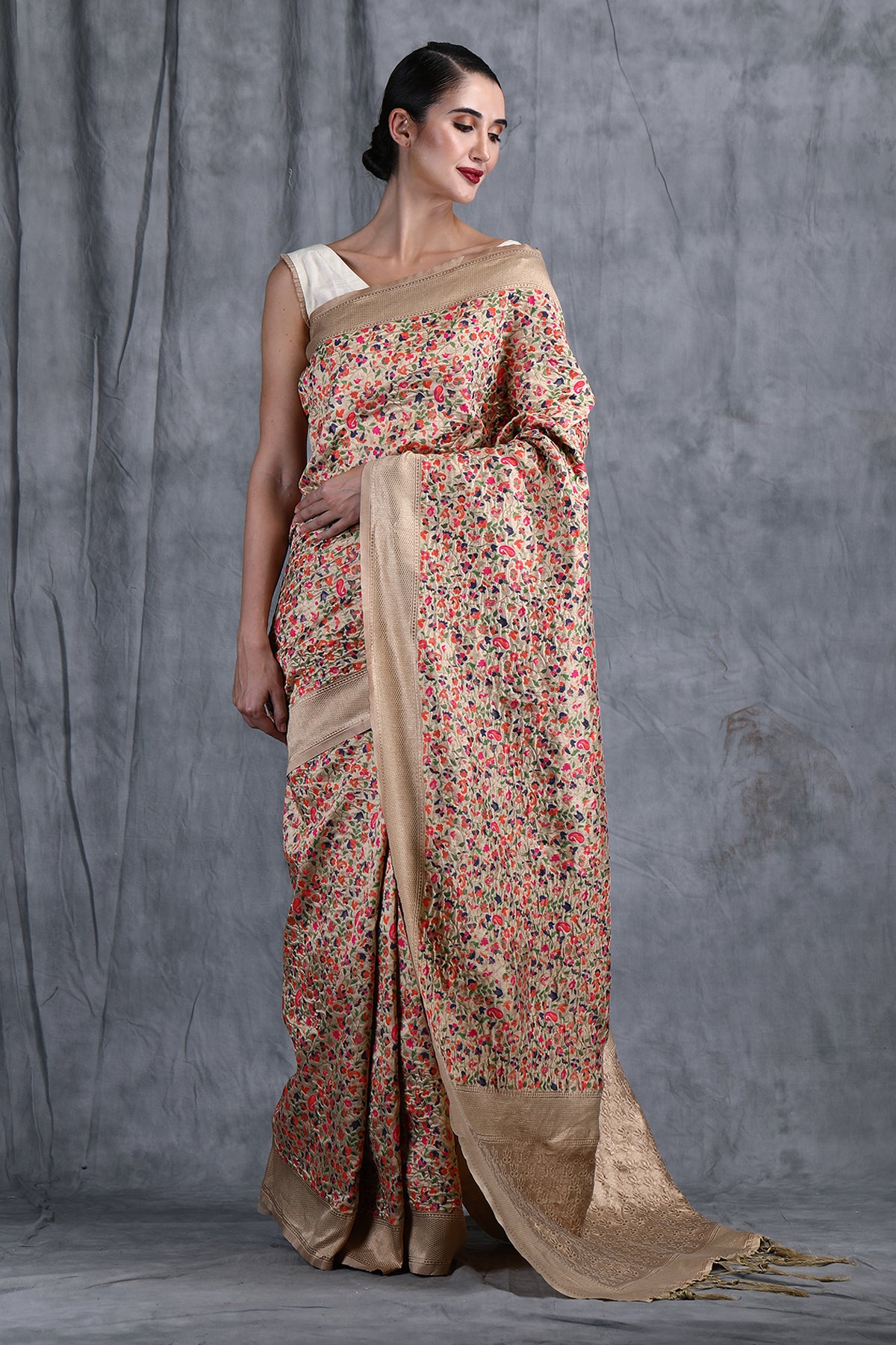 -  Akansha Pashmina Silk Saree