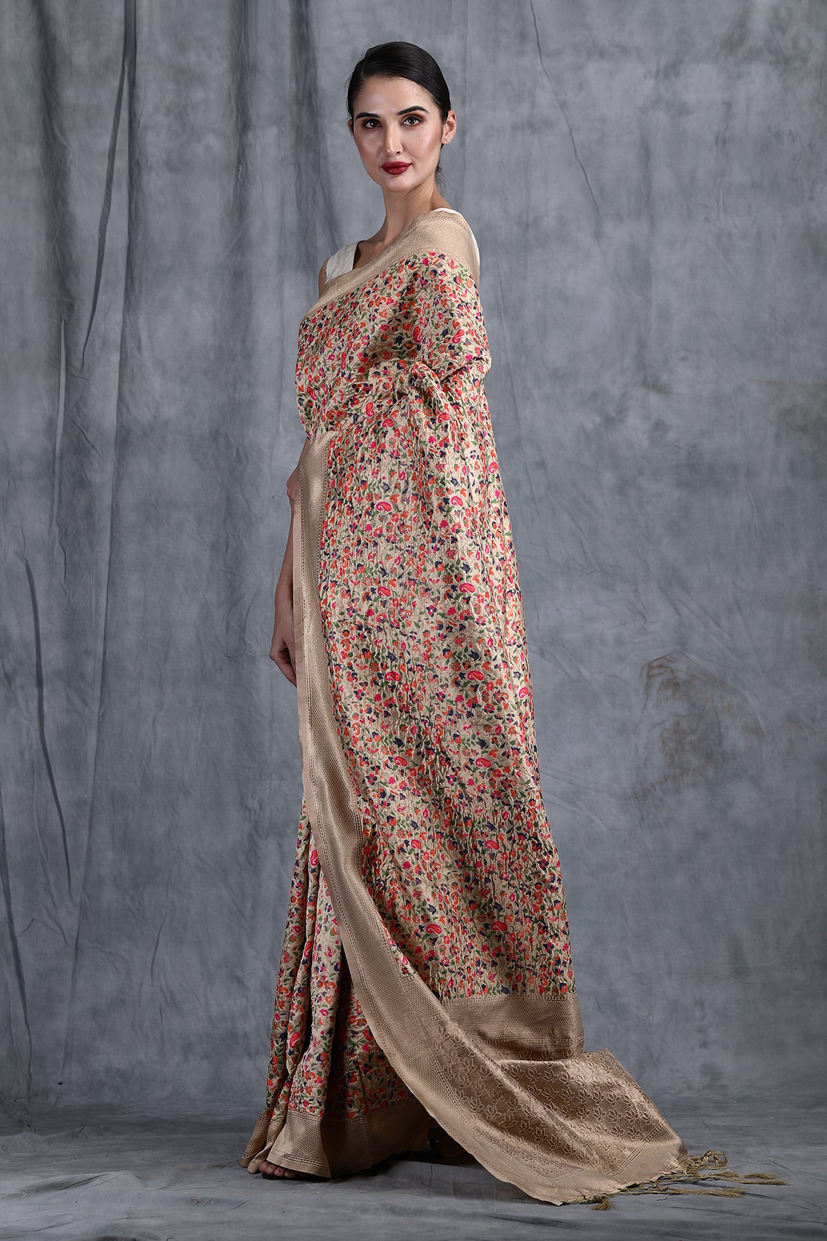 -  Akansha Pashmina Silk Saree