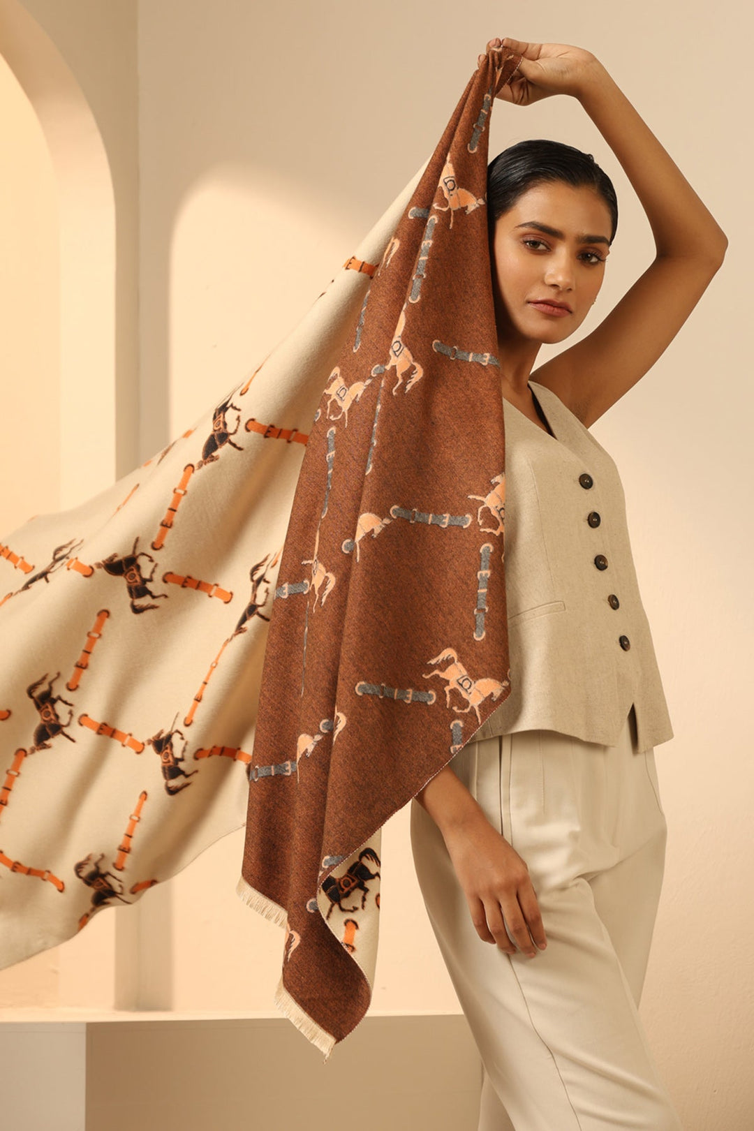 '-  Scarlet Cashmere Stole