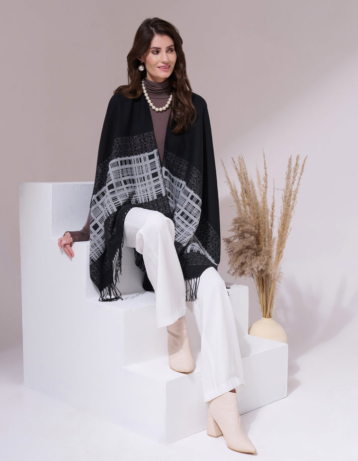 Pashan Black Heritage Cashmere Cape