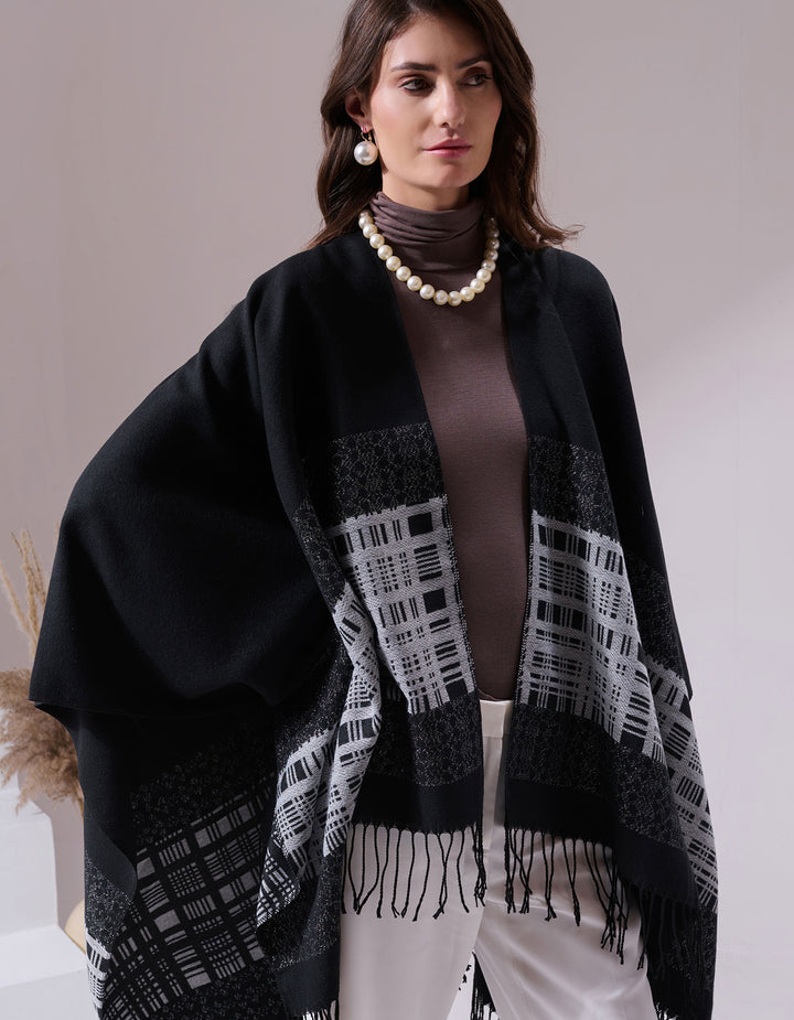 Pashan Black Heritage Cashmere Cape