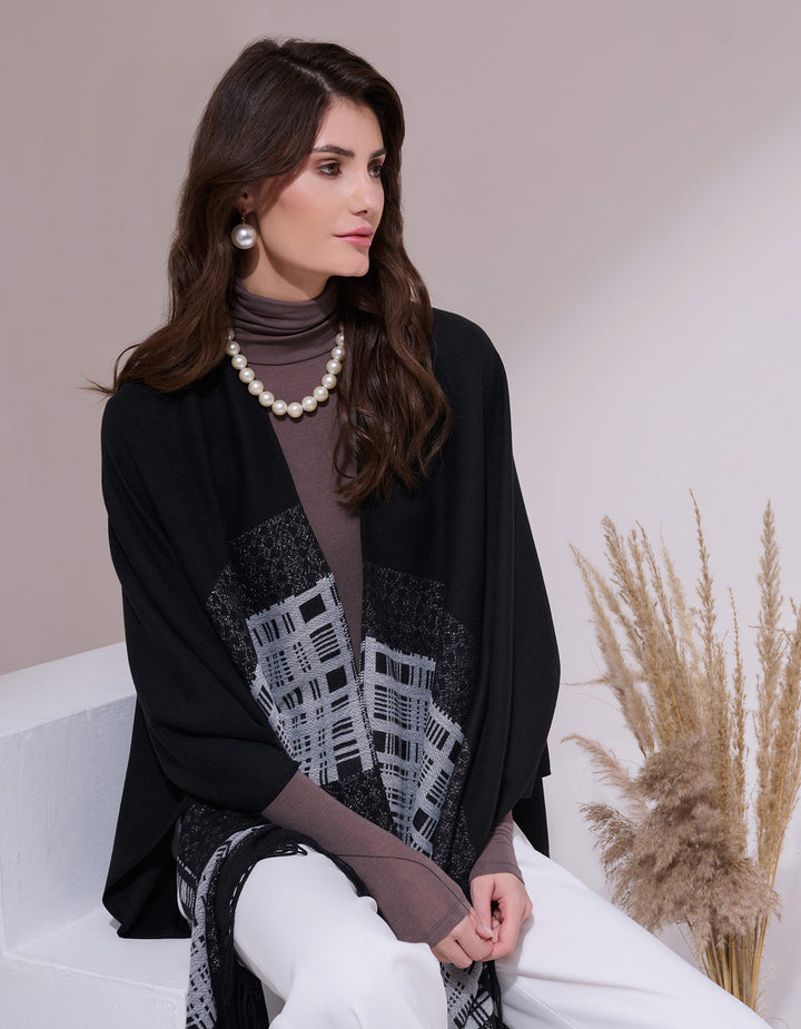 Pashan Black Heritage Cashmere Cape