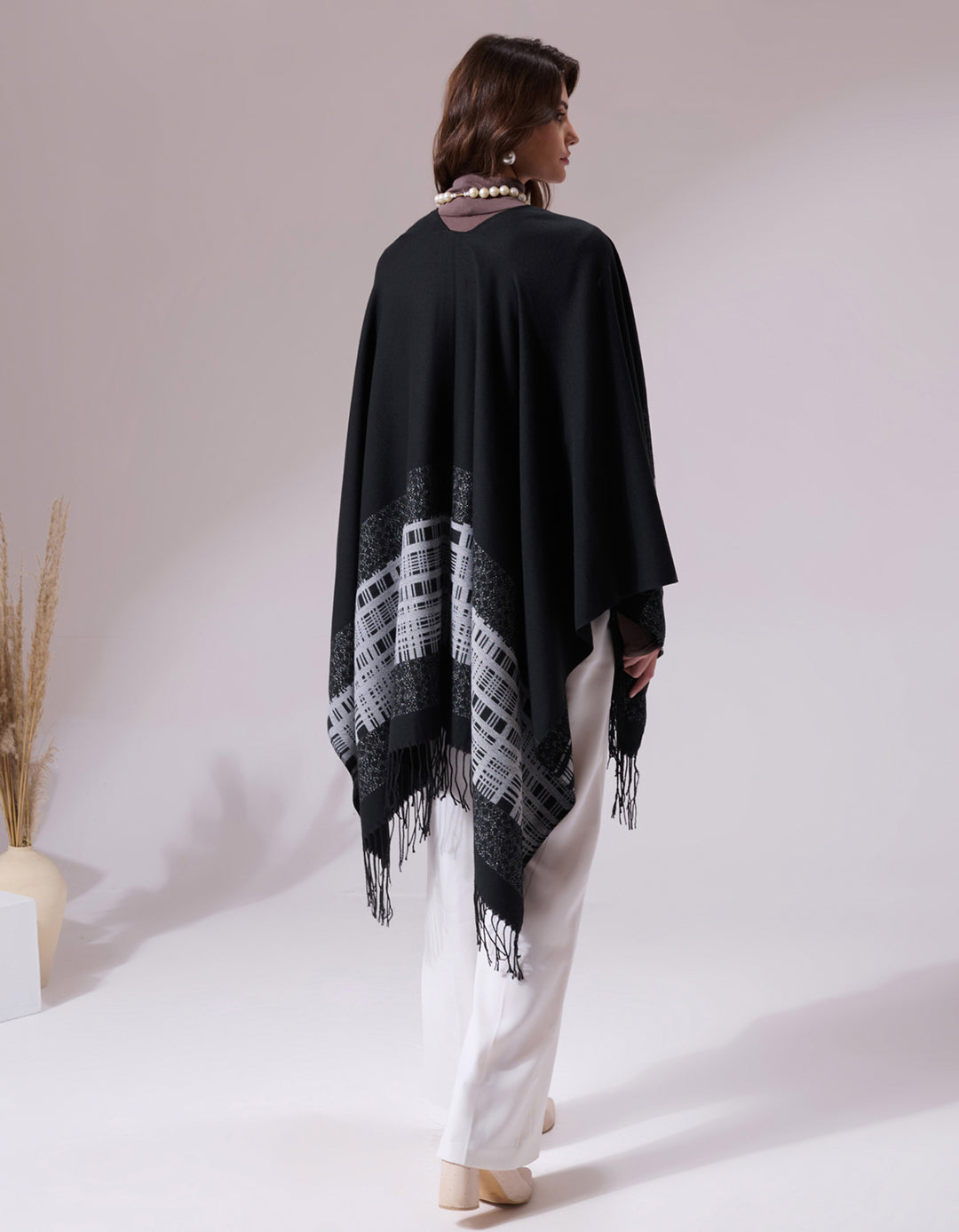 Pashan Black Heritage Cashmere Cape