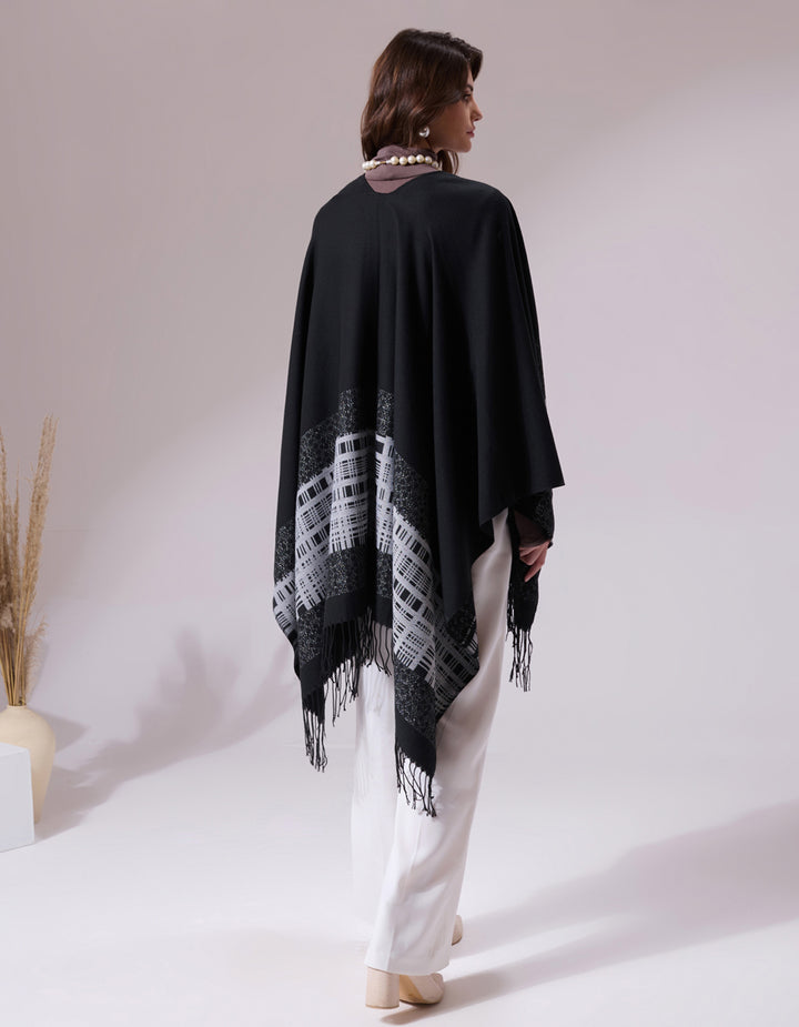 Pashan Black Heritage Cashmere Cape