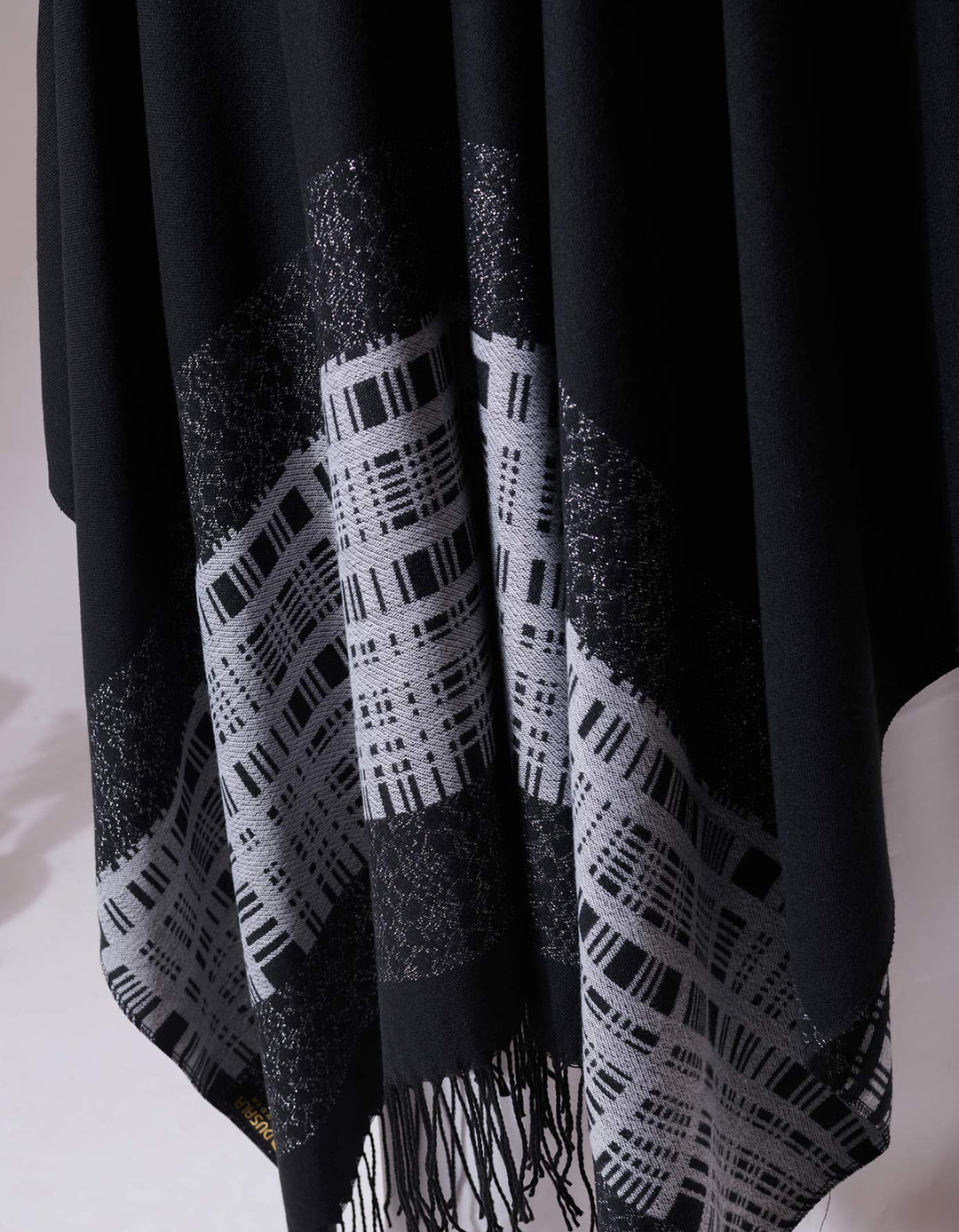 Pashan Black Heritage Cashmere Cape