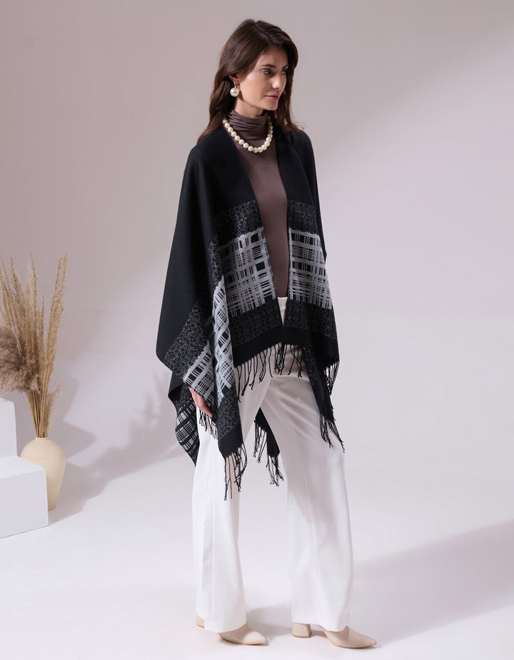 Pashan Black Heritage Cashmere Cape