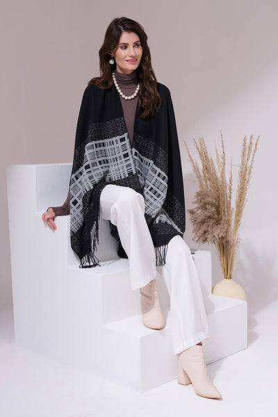 -  Pashan Black Heritage Cashmere Cape