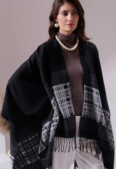 -  Pashan Black Heritage Cashmere Cape