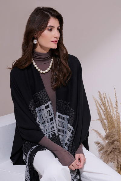 -  Pashan Black Heritage Cashmere Cape