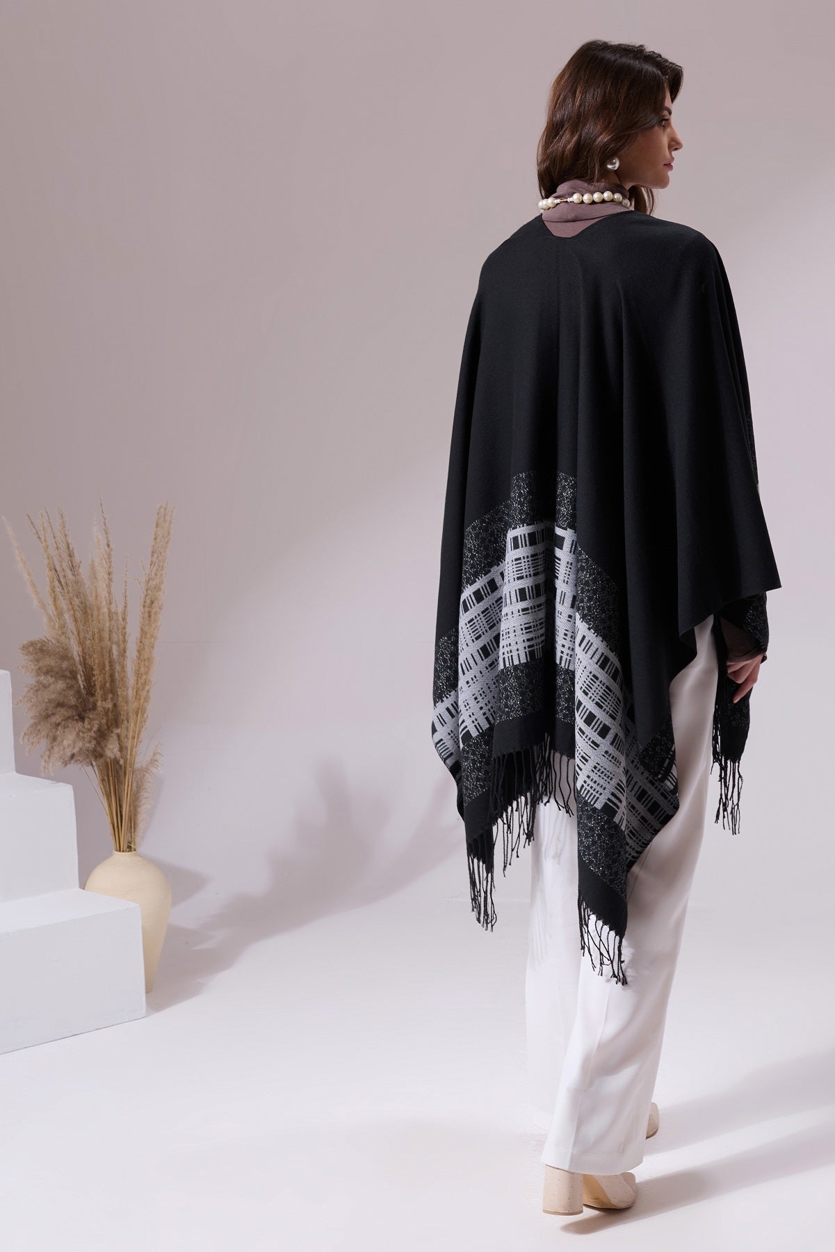 -  Pashan Black Heritage Cashmere Cape