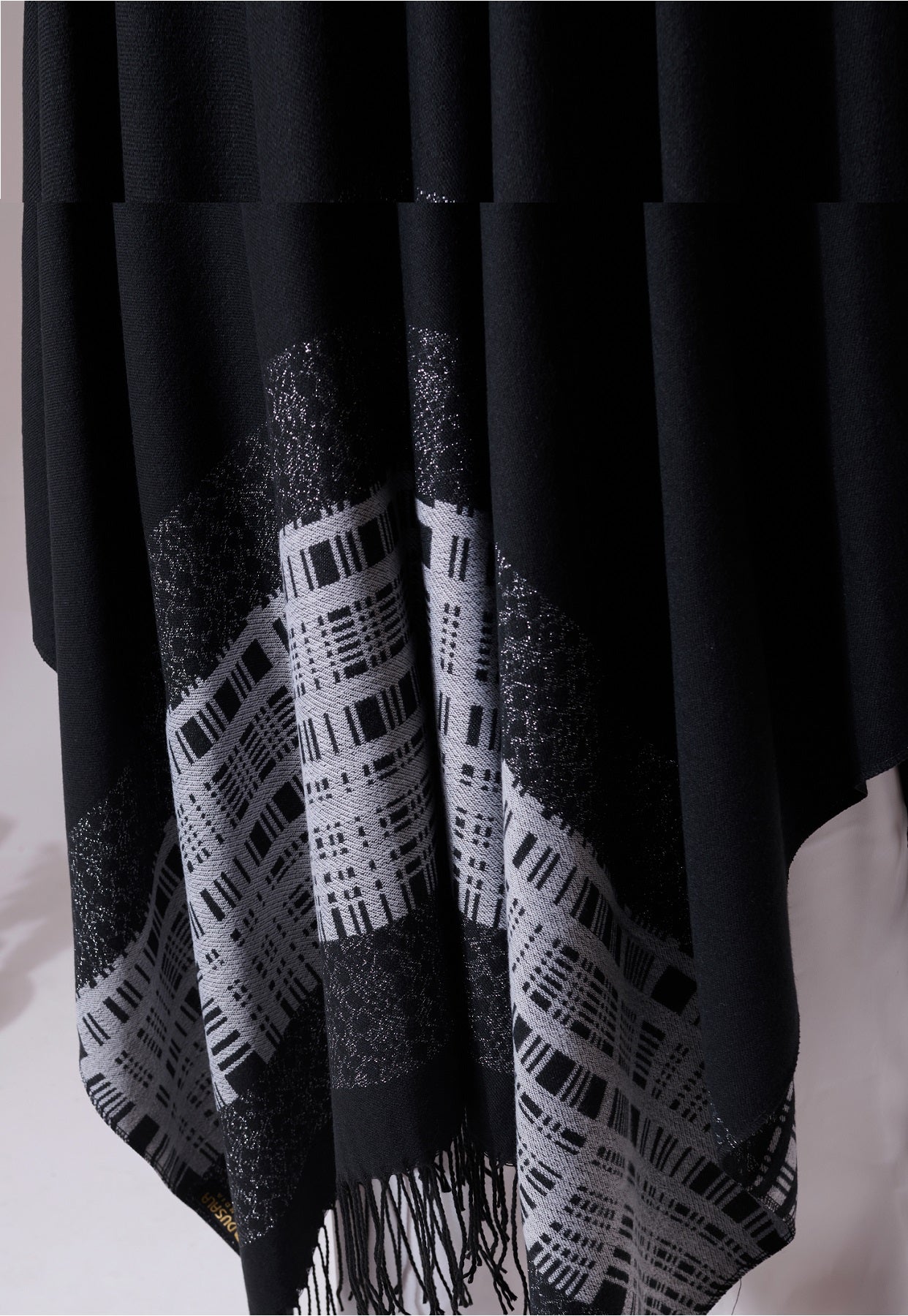 -  Pashan Black Heritage Cashmere Cape