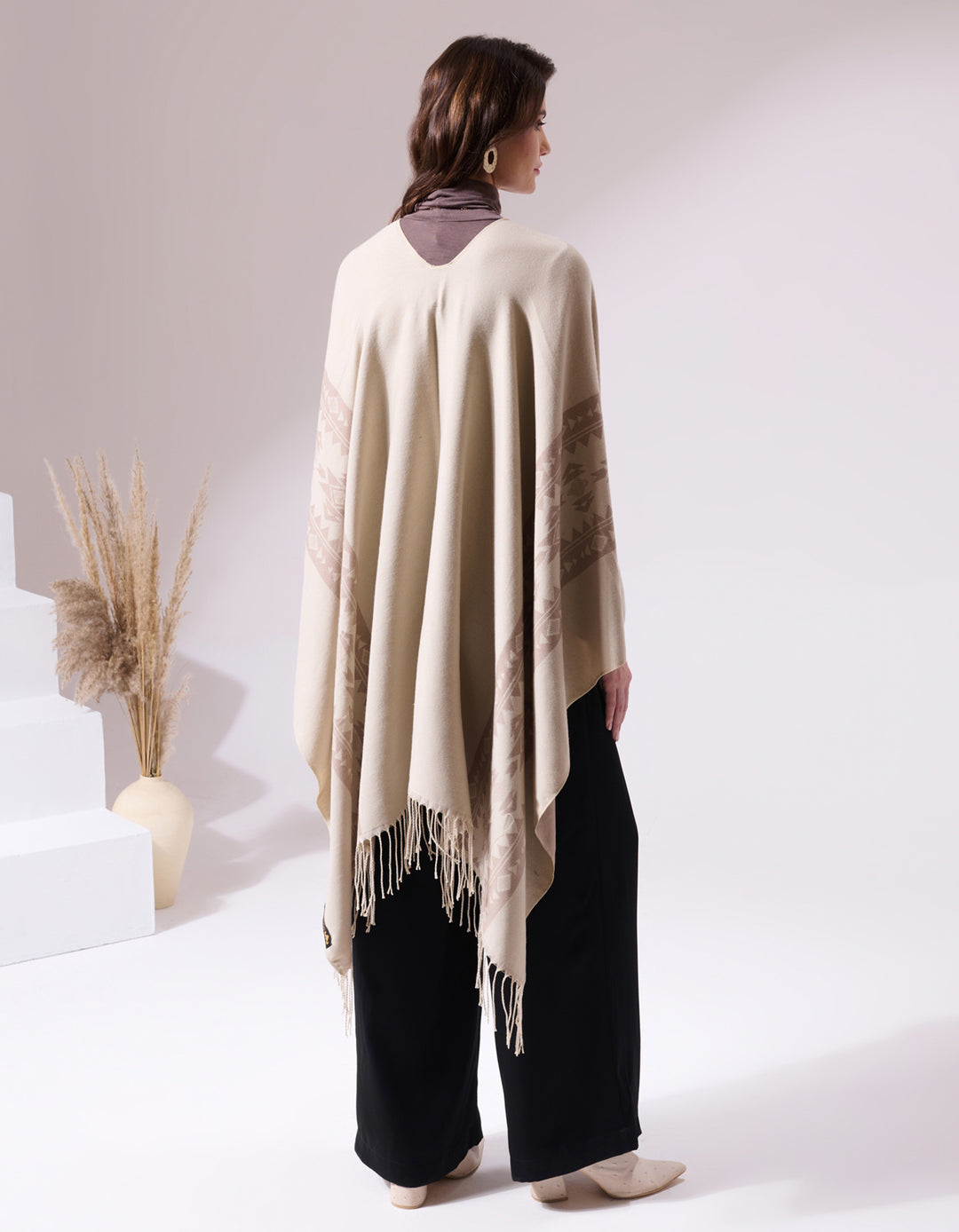 Charles Beige Heritage Cashmere Cape