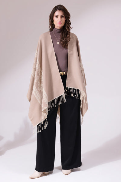 -  Charles Beige Heritage Cashmere Cape