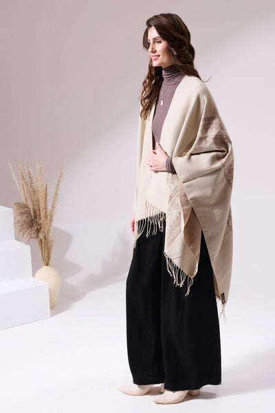 -  Charles Beige Heritage Cashmere Cape