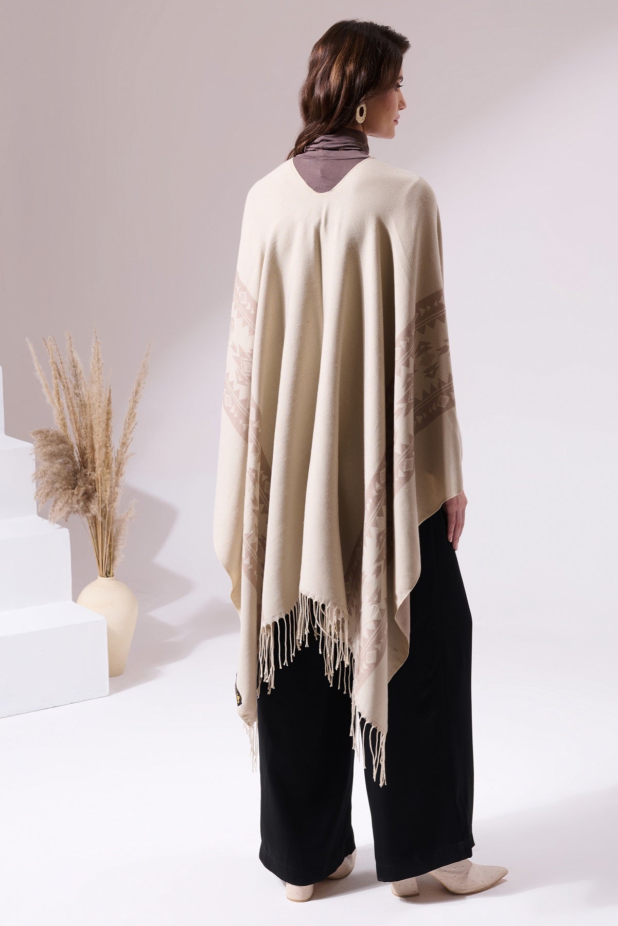 -  Charles Beige Heritage Cashmere Cape