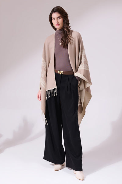 -  Charles Beige Heritage Cashmere Cape