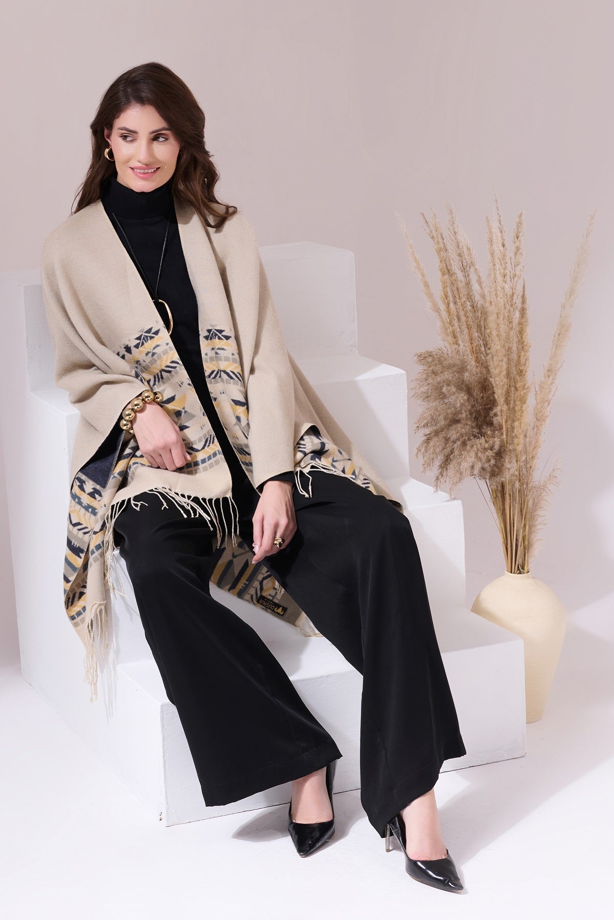 -  Kim Grey Heritage Cashmere Cape